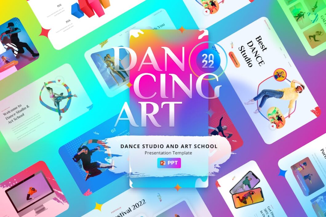 45 DANCINGART - Dance Studio Powerpoint Template
