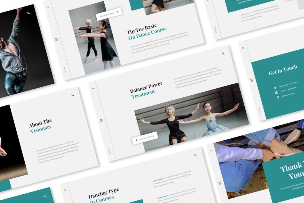 46 Dancing Course Studio Powerpoint Template