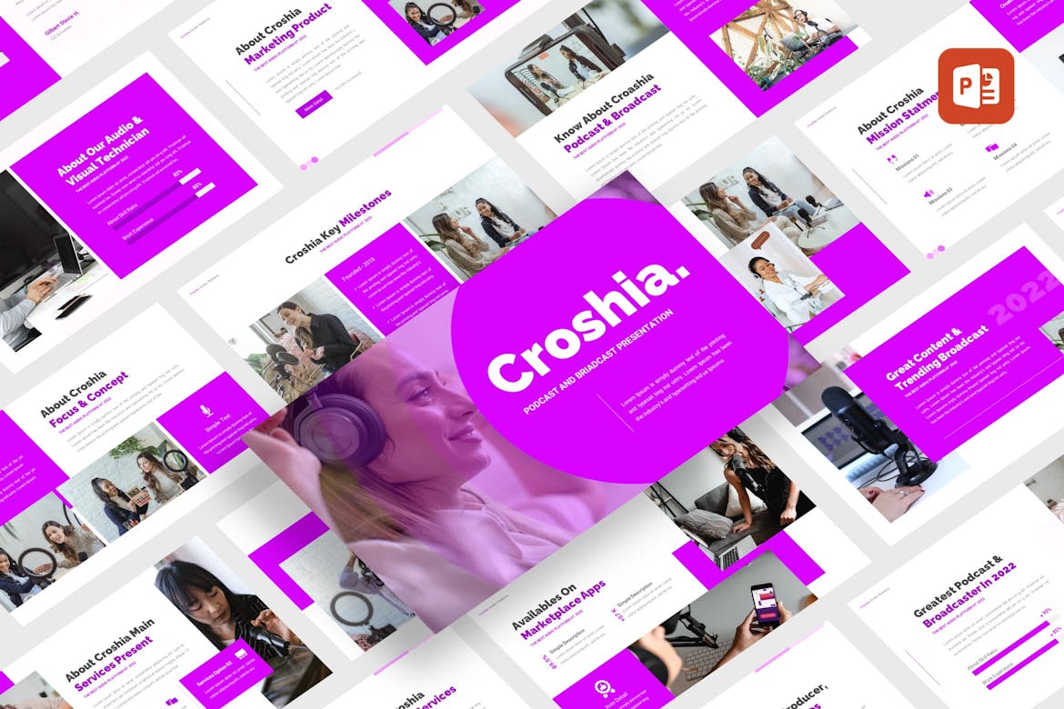 Croshia - Podcast PowerPoint Template