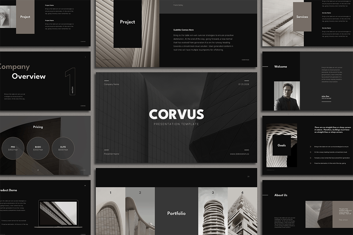 Corvus Minimalist Architecture Presentation