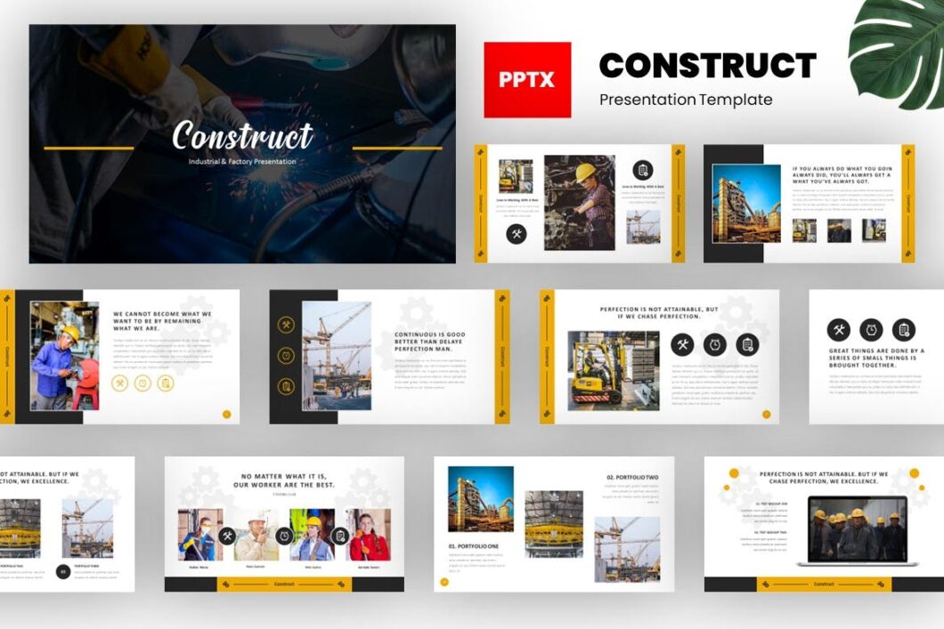 Construct Industrial & Factory Powerpoint Template