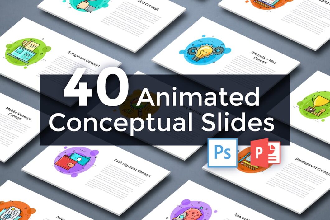 40 Animated Conceptual Slides for Powerpoint