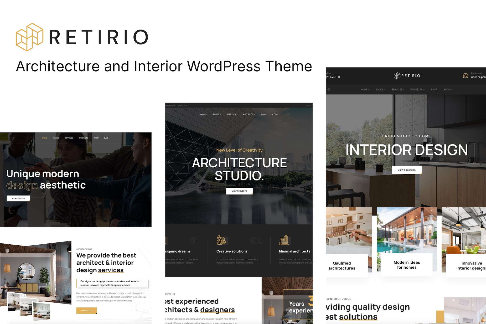 Architecture and Interior WP Theme - Retirio All items/WordPress/Themes