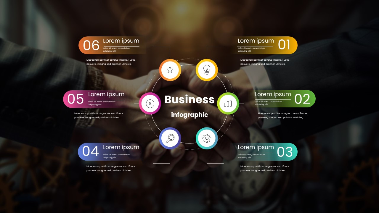 انفوجرافيك ستة خيارات متميزة لعرض الأفكار في العروض التقديمية