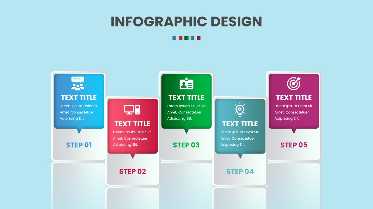 تصميم انفوجرافيك خمسة خيارات مميزة  للمشاريع في برنامج بوربوينت