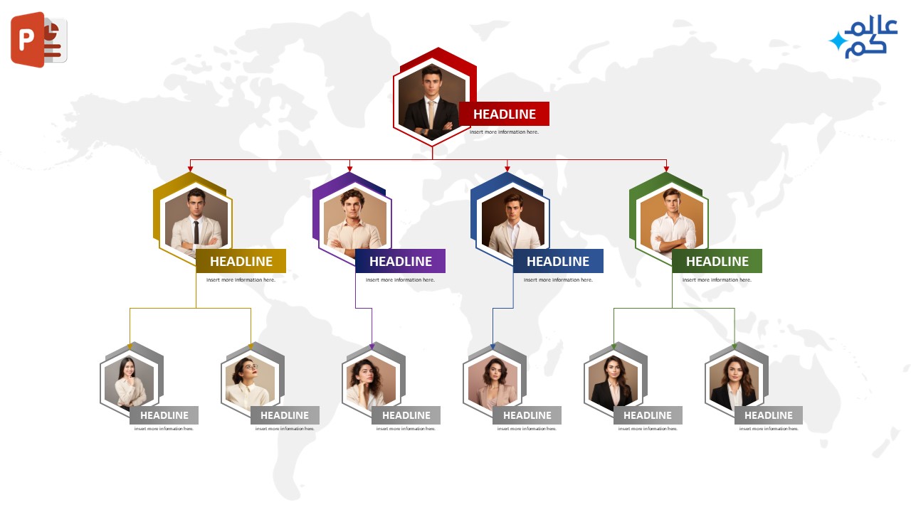 تصميم مخطط هيكلي احترافي في برنامج مايكروسوفت بوربوينت