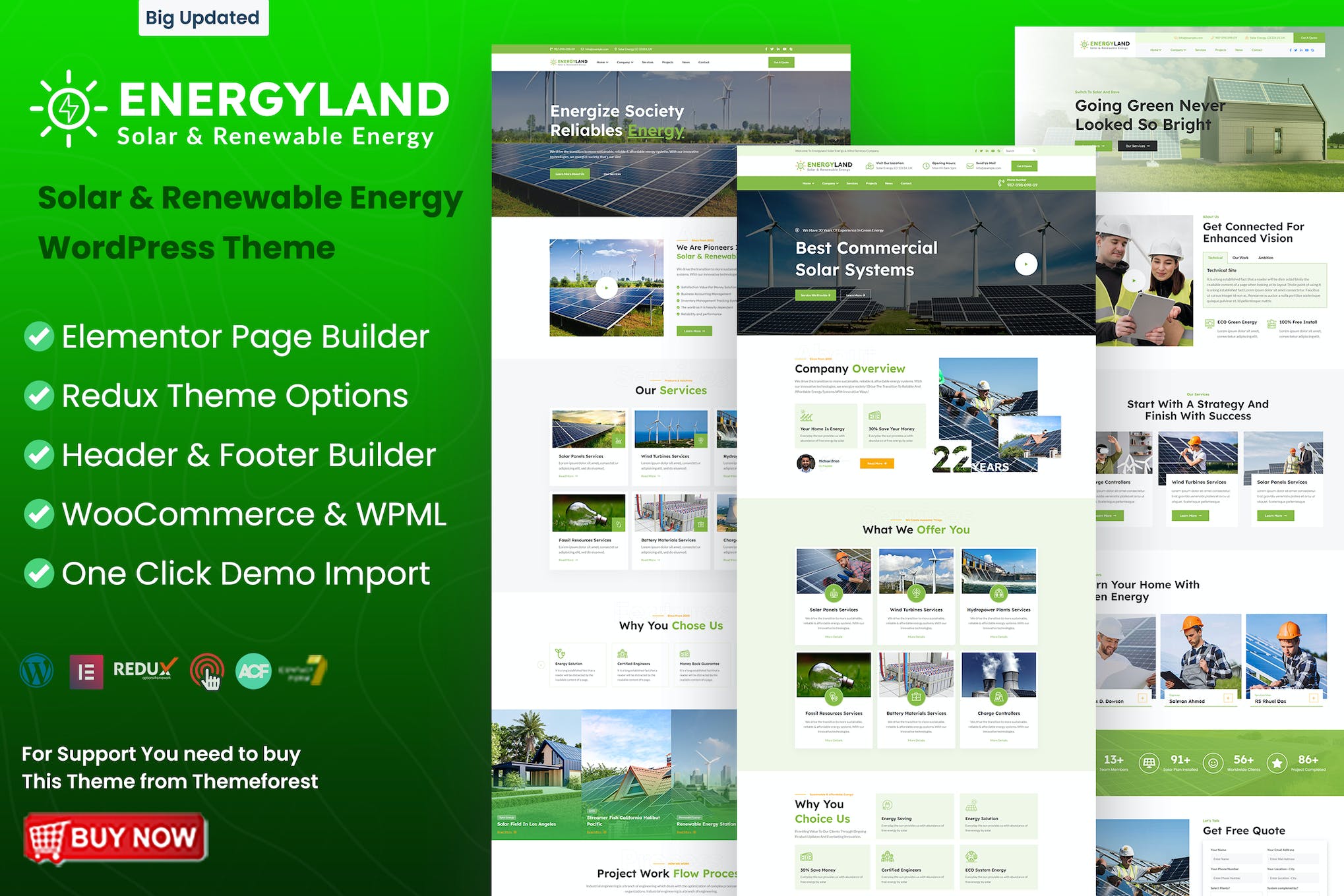 Energyland - Solar & Renewable Energy WP Theme