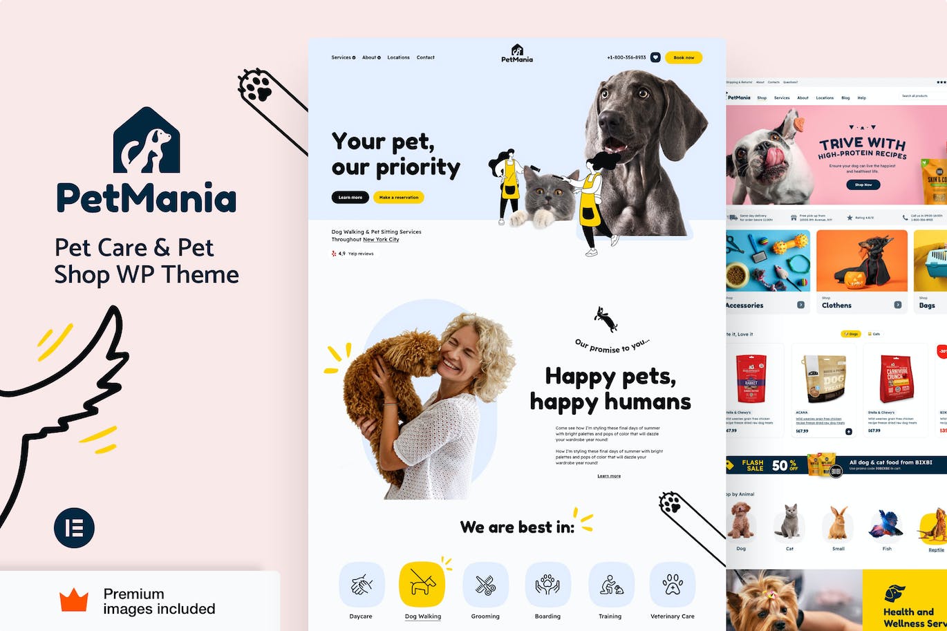 PetMania - Pet Care & Shop - Elementor Pro Theme