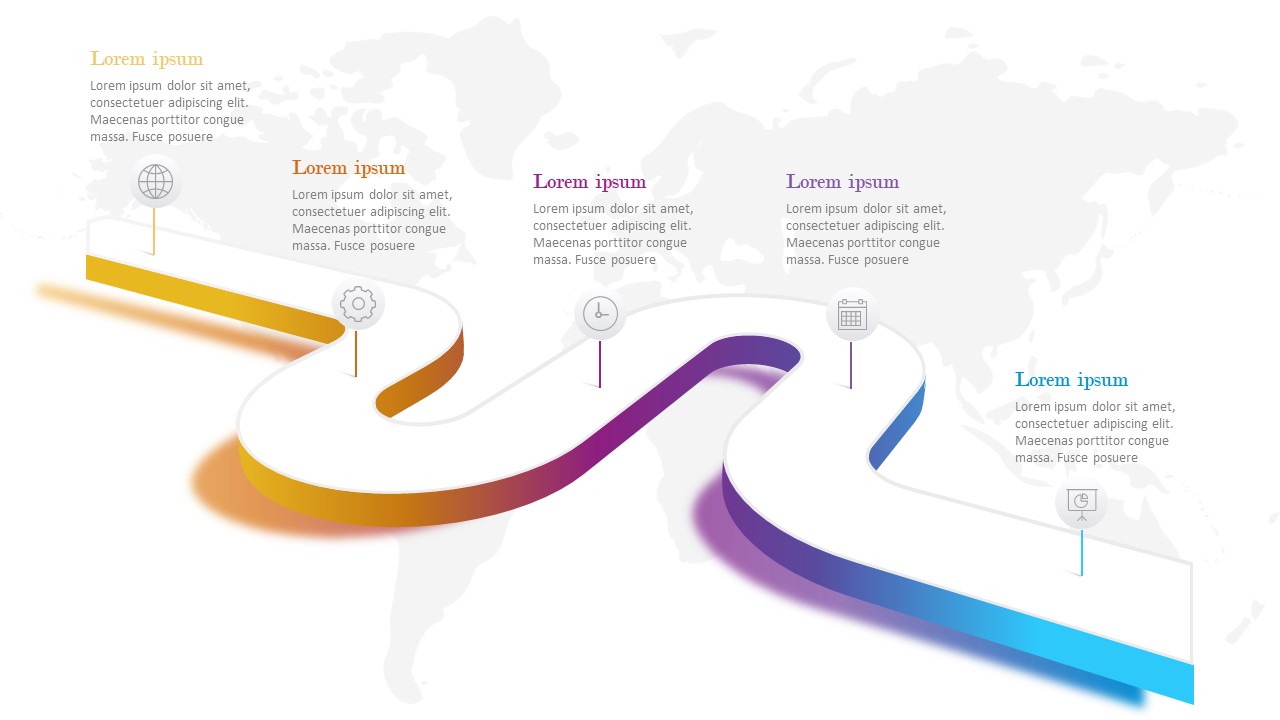 تصميم مخطط زمني لقالب متدرج احترافي في بوربوينت