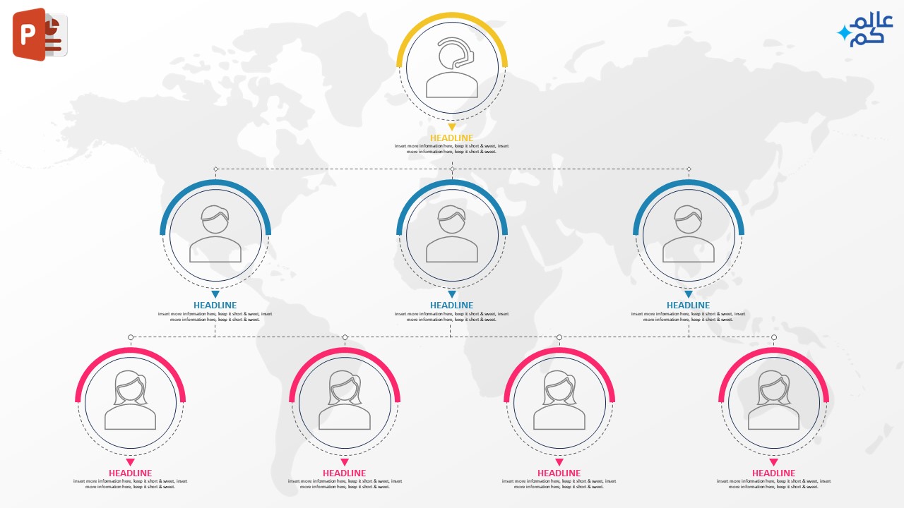 تصميم مخطط هيكلي متميز في برنامج مايكروسوفت بوربوينت