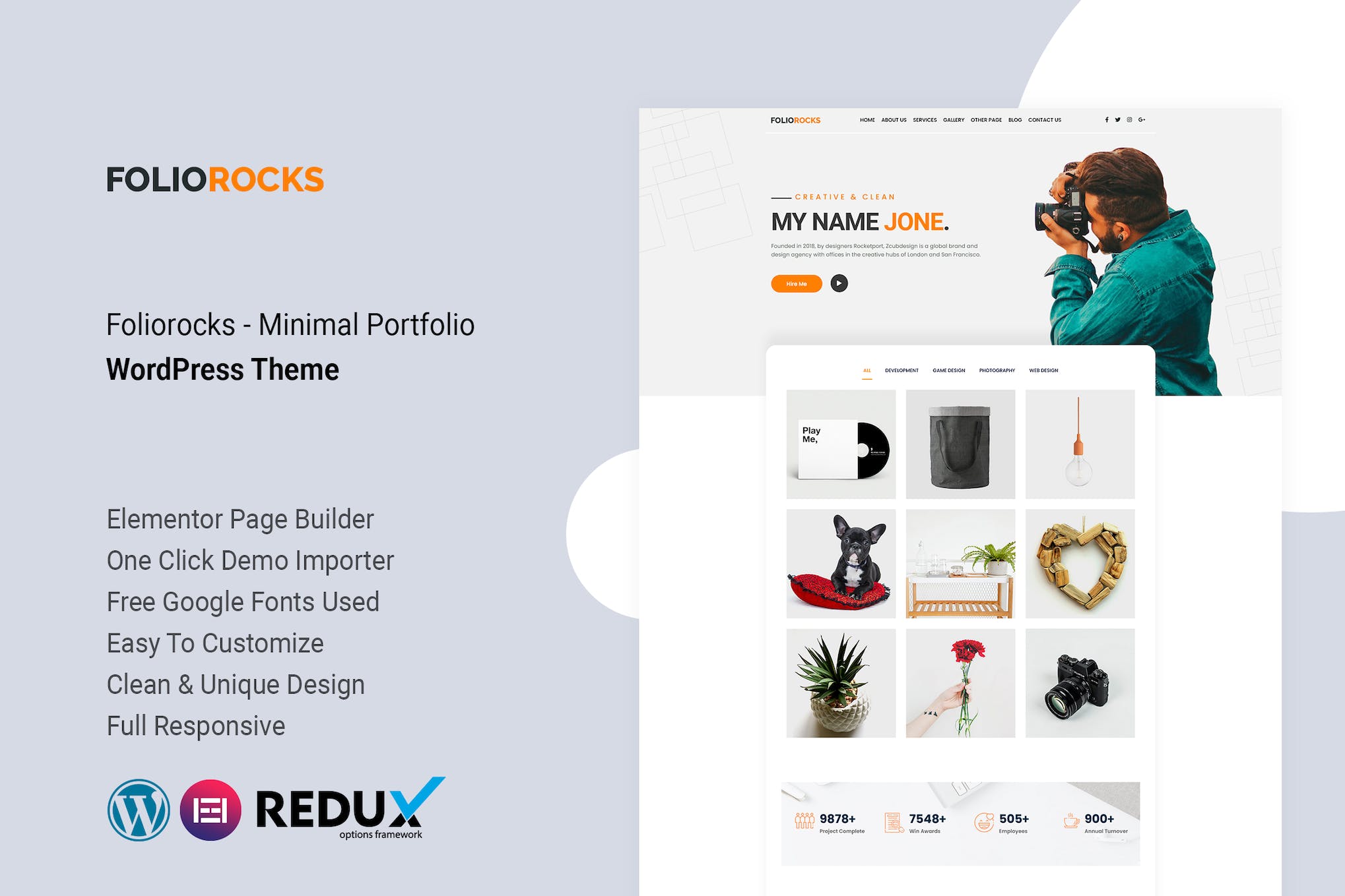 Foliorocks - Minimal Portfolio WordPress Theme