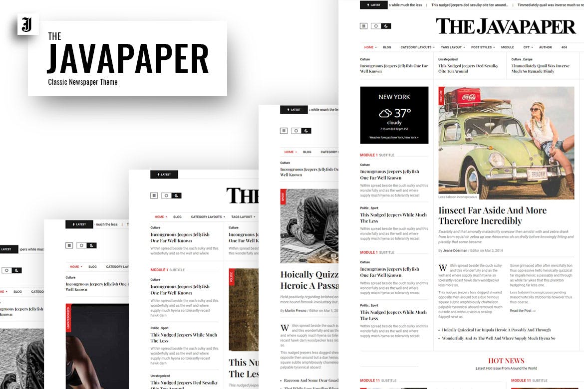Javapaper – Classic Newspaper Theme