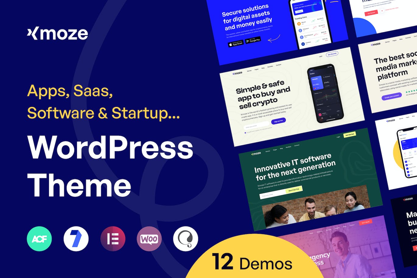 Xmoze - Saas Software Startup WordPress