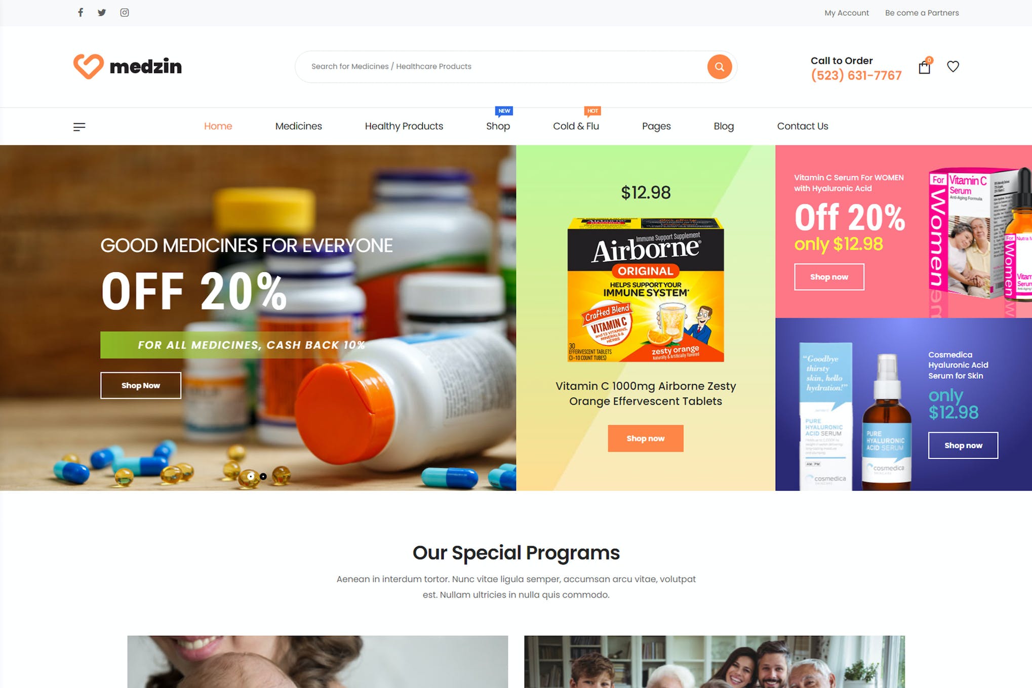Medzin – Medical WooCommerce WordPress