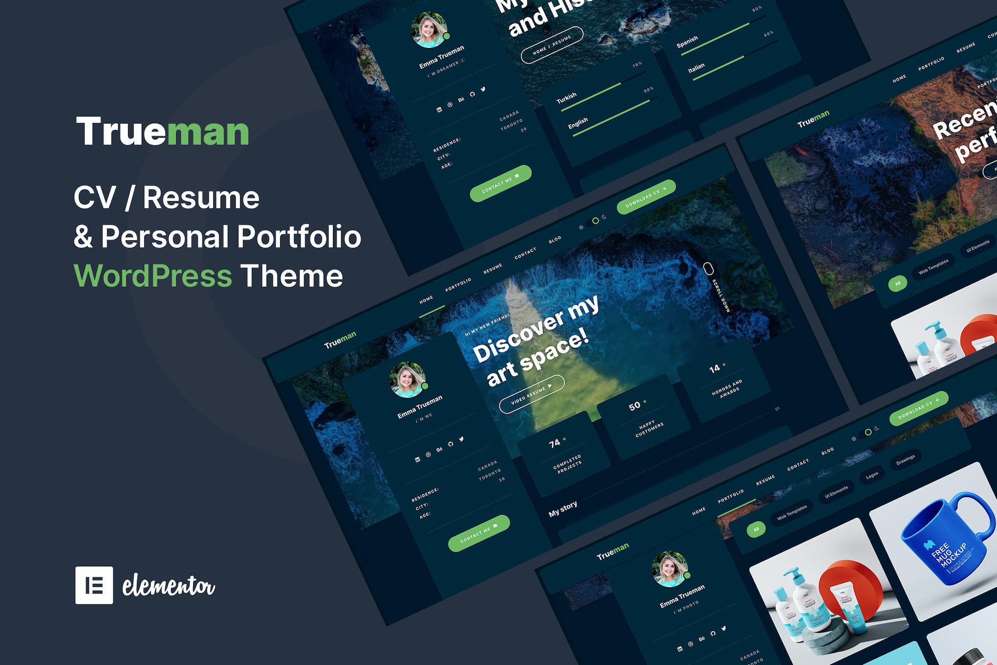 Trueman - Personal Portfolio Resume WordPress
