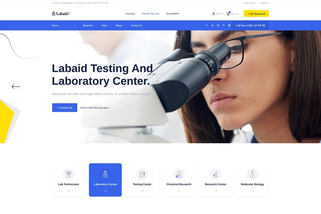 Labaid - Laboratory & Science Research WordPress T