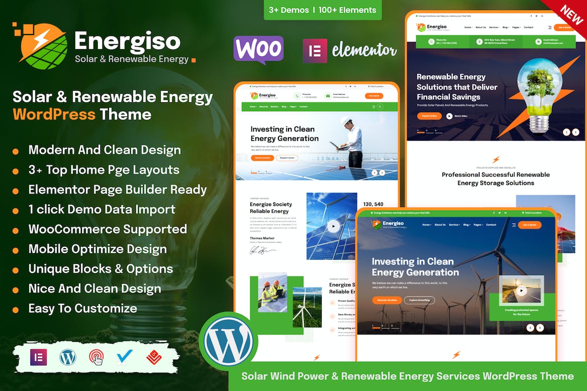 Energiso - Solar & Energy WordPress Theme