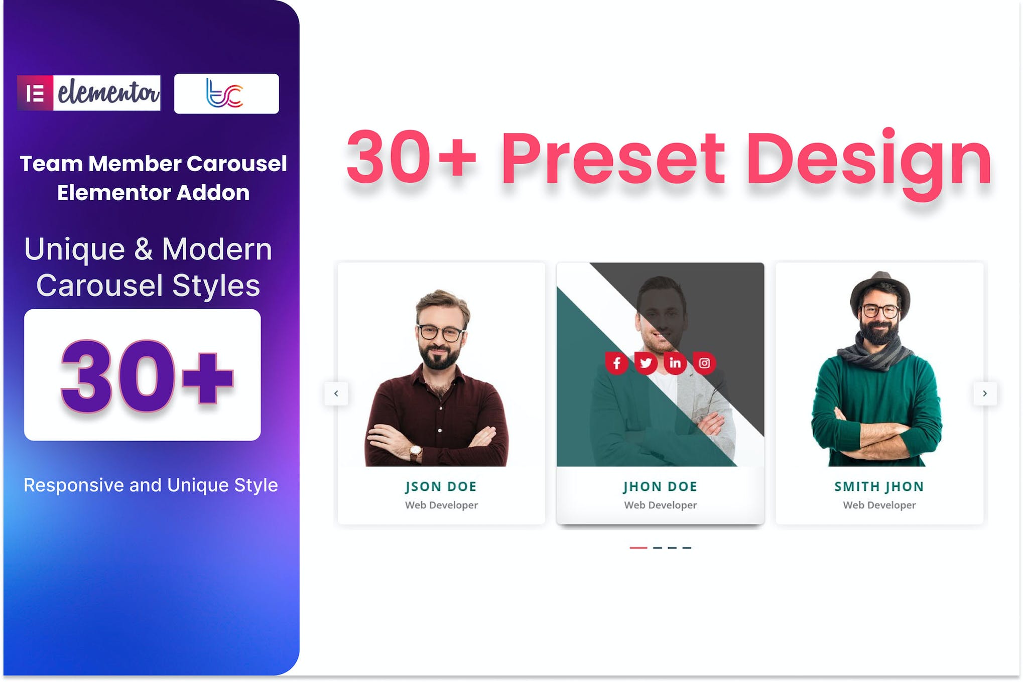 Team Member Carousel Addon For Elementor