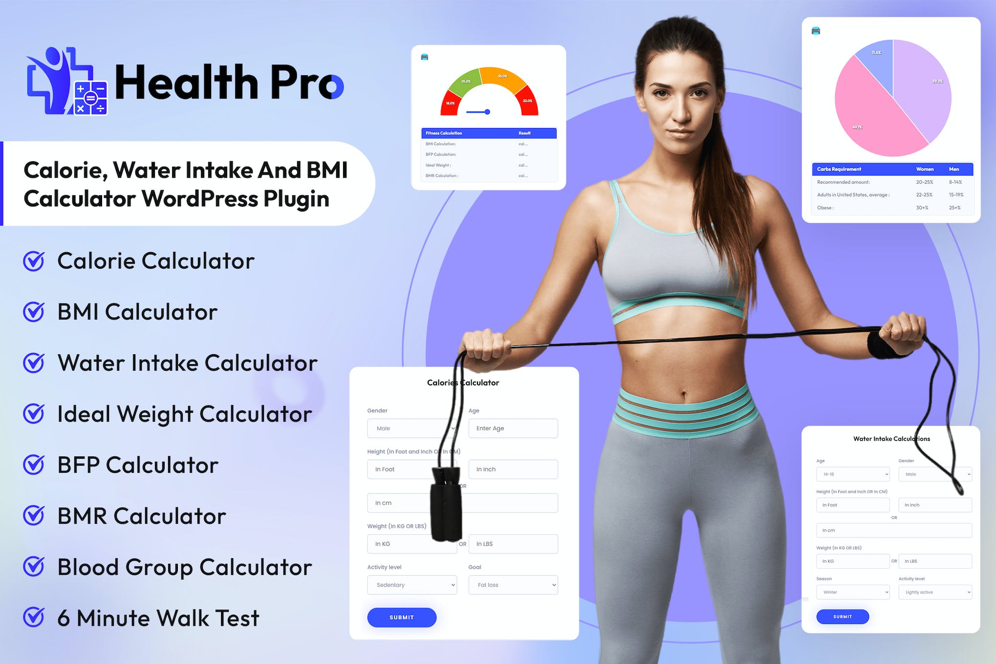 HealthPro Calorie, BMI Calculator WordPress Plugin