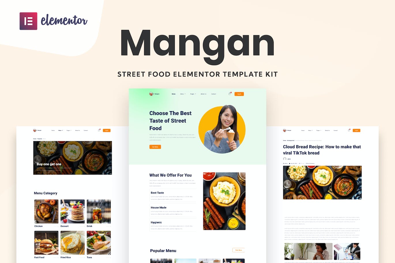 Mangan - Restaurant Elementor Template Kit