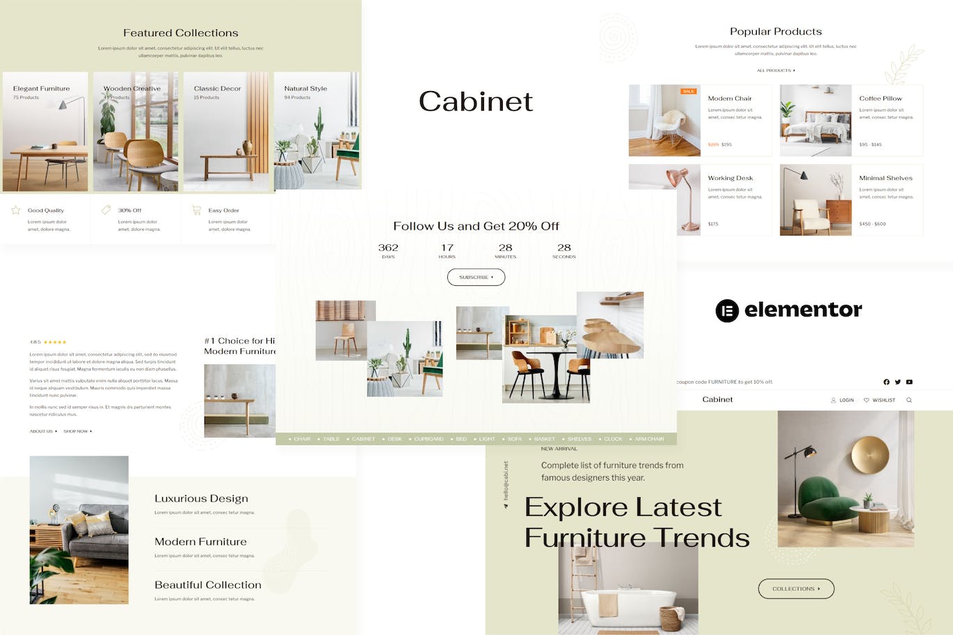 cover Cabinet - Furniture Store Elementor Template Kit