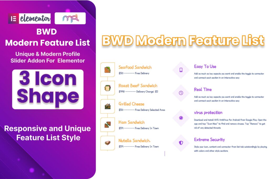 Modern Feature List Addon For Elementor | عالمكم