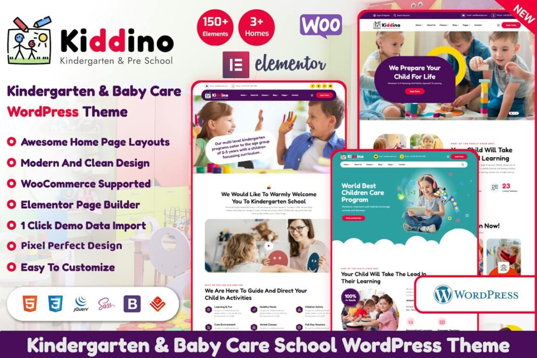 Kiddino - Kids & Kindergarten WordPress Theme