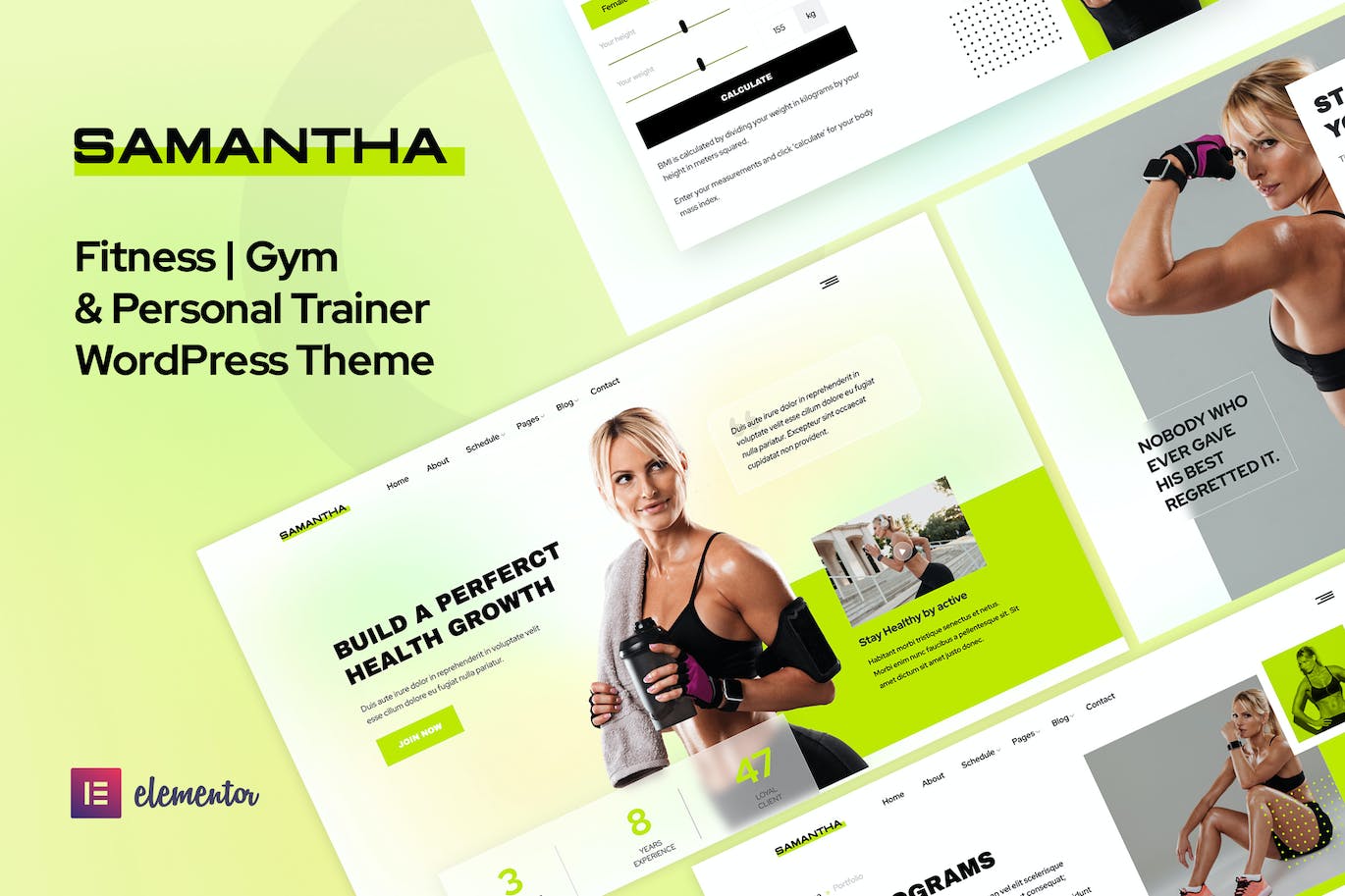 Samantha- Personal Trainer & Fitness Gym WordPress