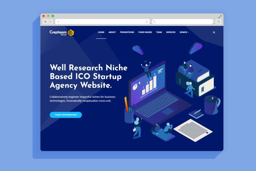 Creptaam - Bitcoin, ICO Landing and Cryptocurrency