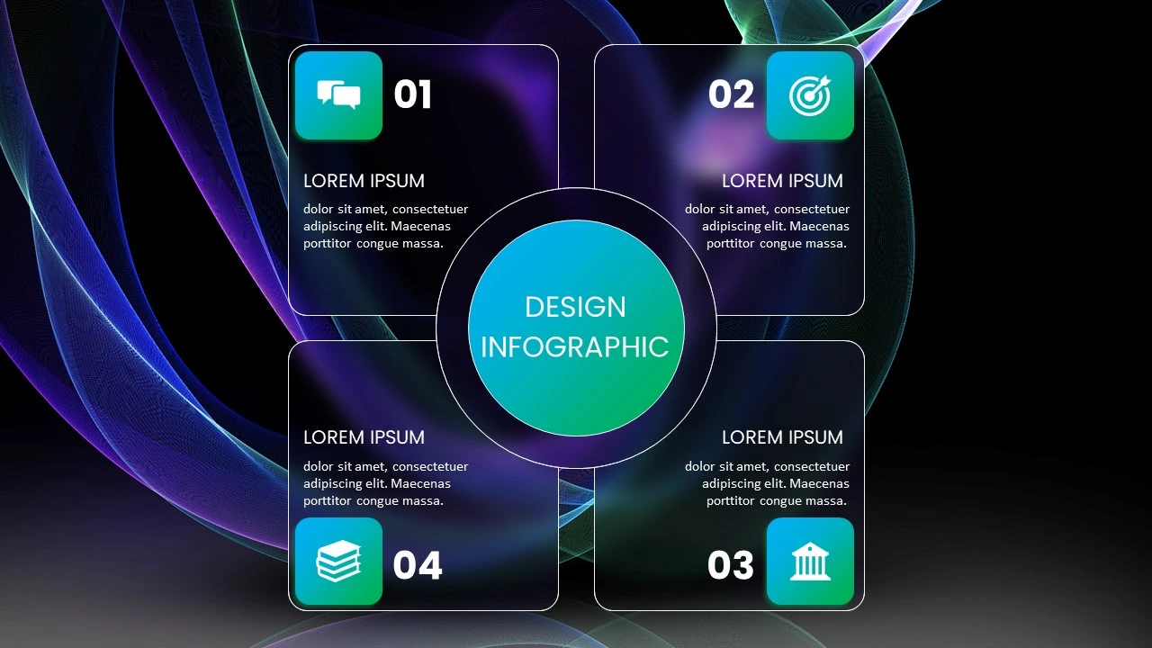انفوجرافيك اربعة خيارات أربعة خيارات انفوجرافيك احترافية في بوربوينت