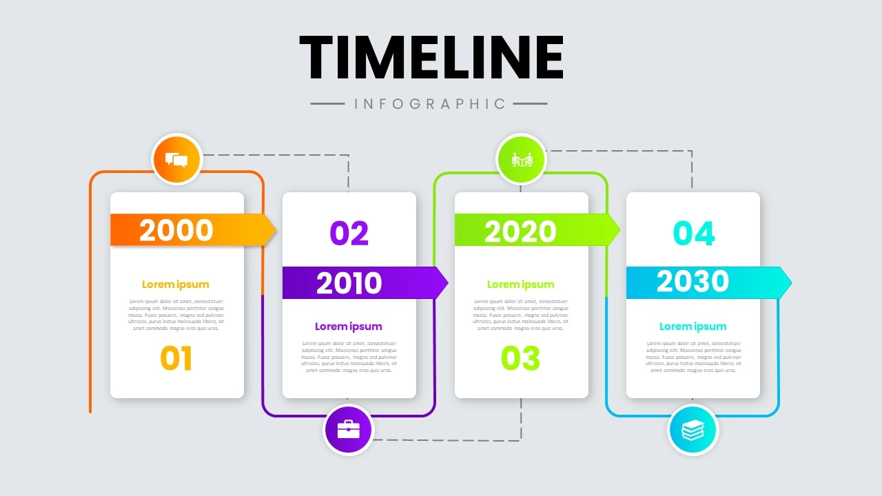 انفوجرافيك أربعة خيارات في برناج بوربوينت تصميم أربعة خيارات انفوجرافيك مميزة في برنامج بوربوينت