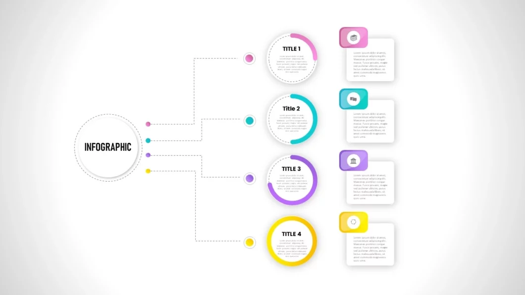 أربعة خيارات انفوجرافيك مميزةفي برنامج بوربوينت