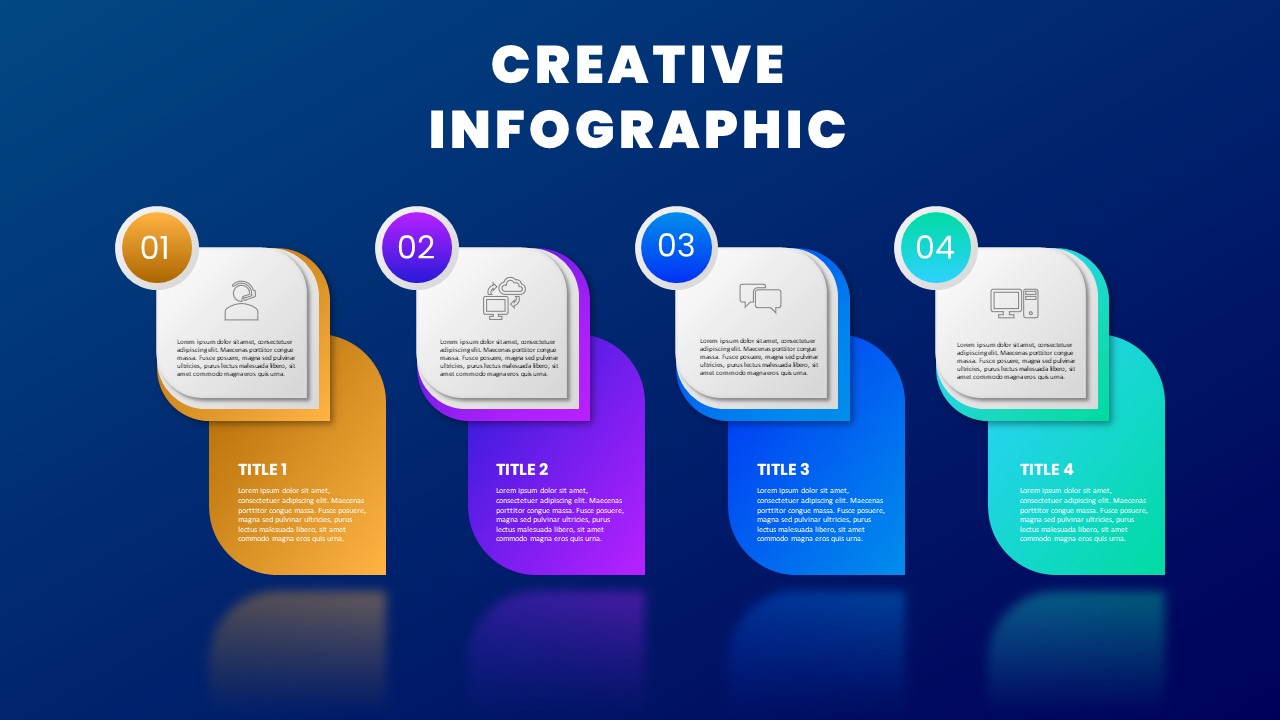 مصغرة أربع خيارات انفوجرافيك متحركة في برنامج بوربوينت