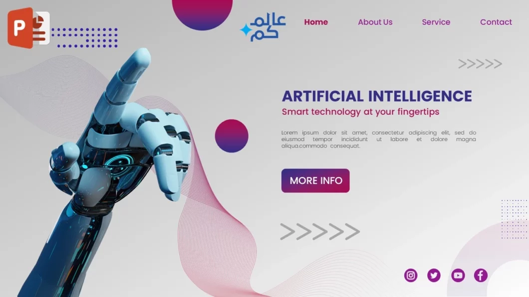 مشروع الذكاء الإصطناعي في بوربوينت بإرتباطات تشعبية
