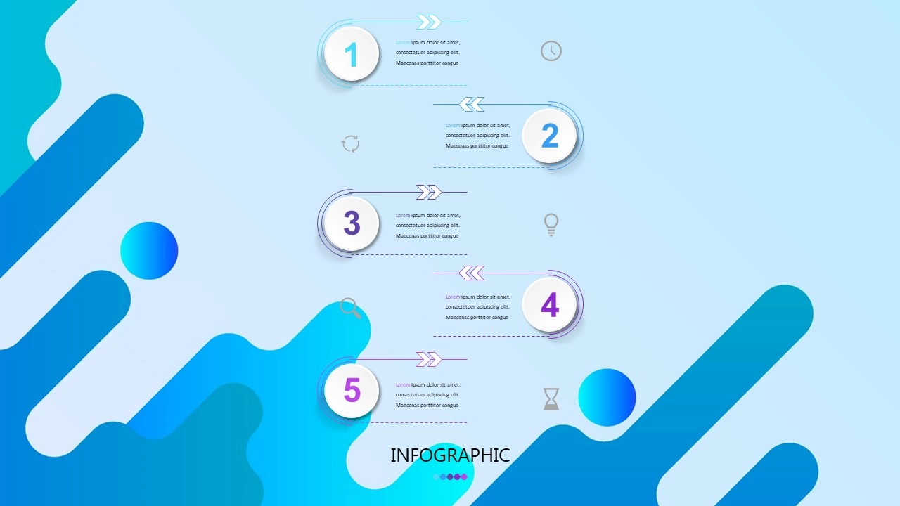 عرض تقديمي1 (3) تصميم انفوجرافيك خمسة خيارات في برنامج بوربوينت