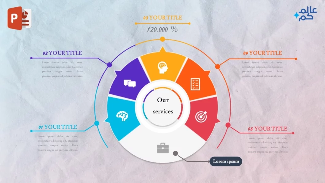 تصميم انفوجرافيك خمس خيارات احترافية في برنامج بوربوينت