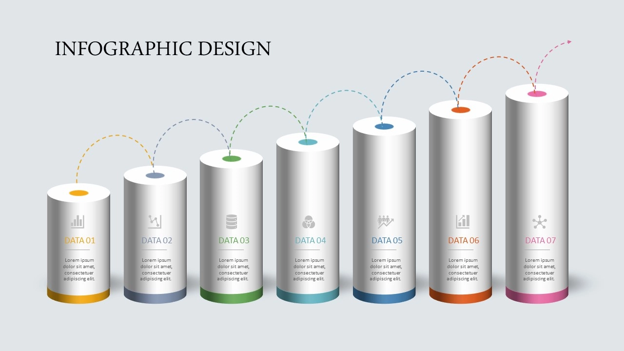 عرض تقديمي1 تصميم انفوجرافيك سبعة خيارات مميزة في برنامج بوربوينت