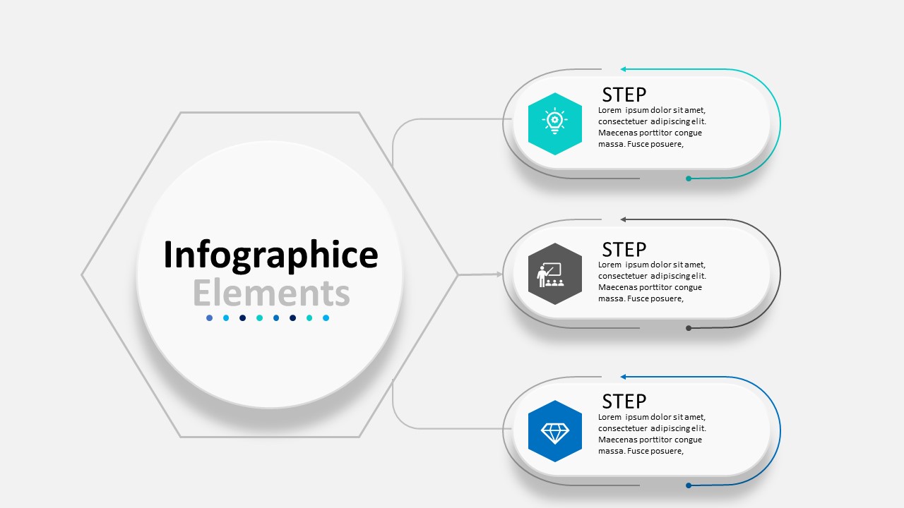 جديد انفوجرافيك ثلاث خيارات احترافية مميزة للمشاريع في برنامج بوربوينت