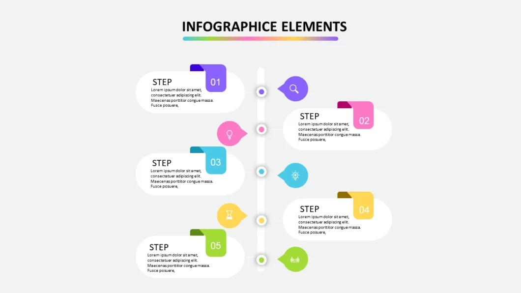 انفوجرافيك خمسة خيارات احترافية مميزة للمشاريع في برنامج بوربوينت