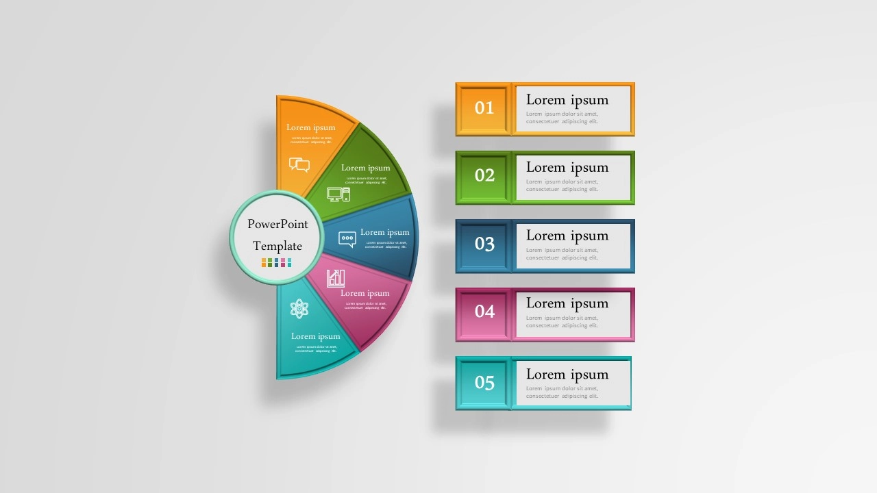 عرض تقديمي0 (1) انفوجرافيك خمسة خيارات احترافية مميزة للمشاريع في برنامج بوربوينت
