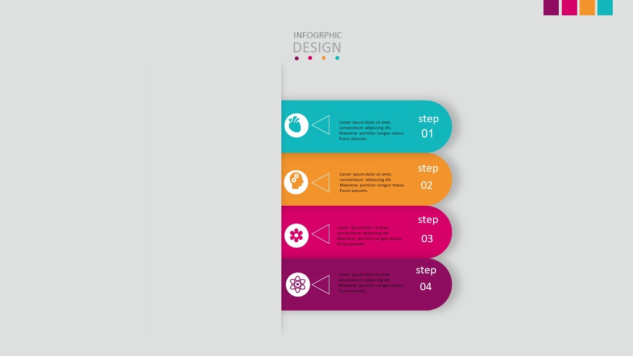 اربع خيارات انفوجرافيك أربع خيارات احترافية مميزة في برنامج بوربوبيت للمشاريع