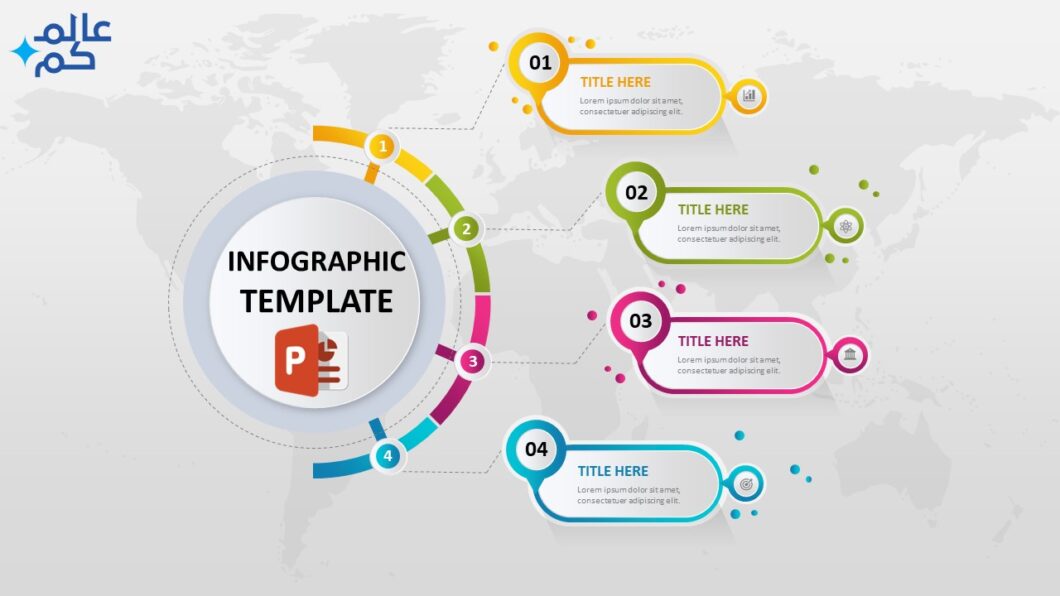 انفوجرافيك أربعة خيارات احترافية مميزة في برنامج بوربوبيت للمشاريع