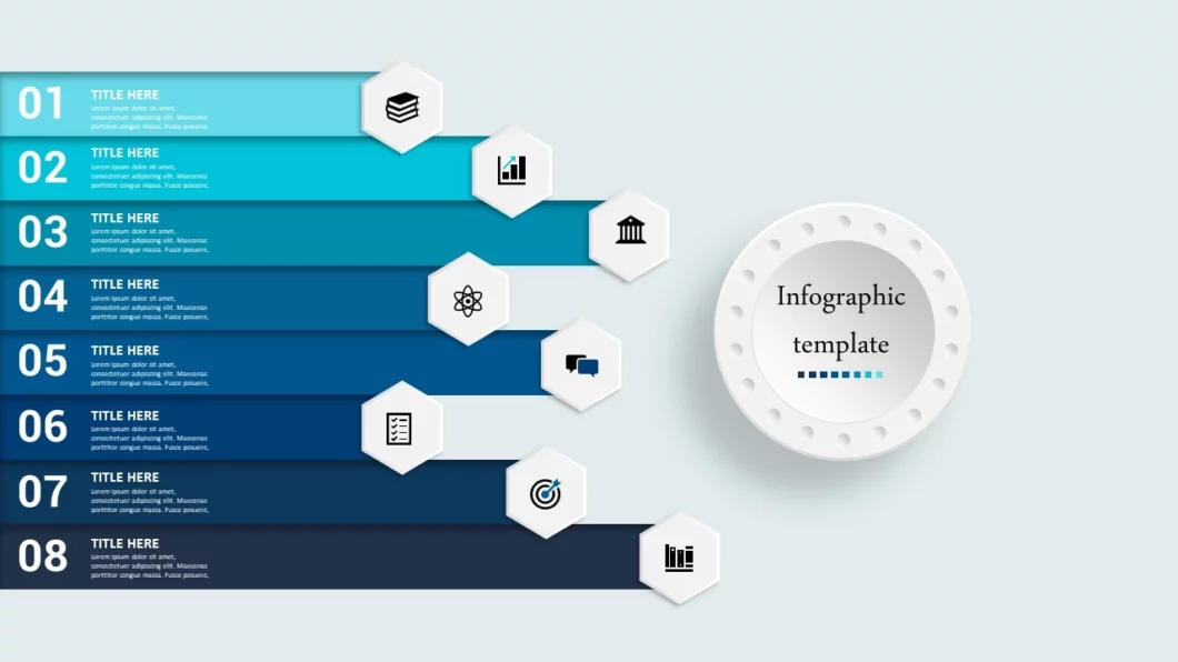 انفوجرافيك ثمانية خيارات احترافية مميزة في برنامج بوربوبيت للمشاريع