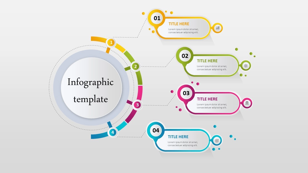 عرض تقديمي2 انفوجرافيك أربعة خيارات احترافية مميزة في برنامج بوربوبيت للمشاريع
