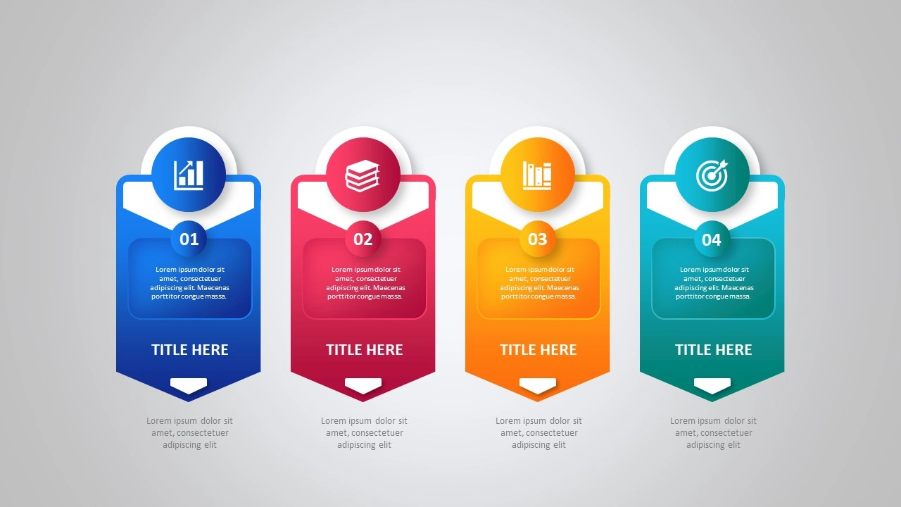 عرض تقديمي3 (4) انفوجرافيك أربعة خيارات احترافية مميزة للمشاريع في برنامج بوربوينت