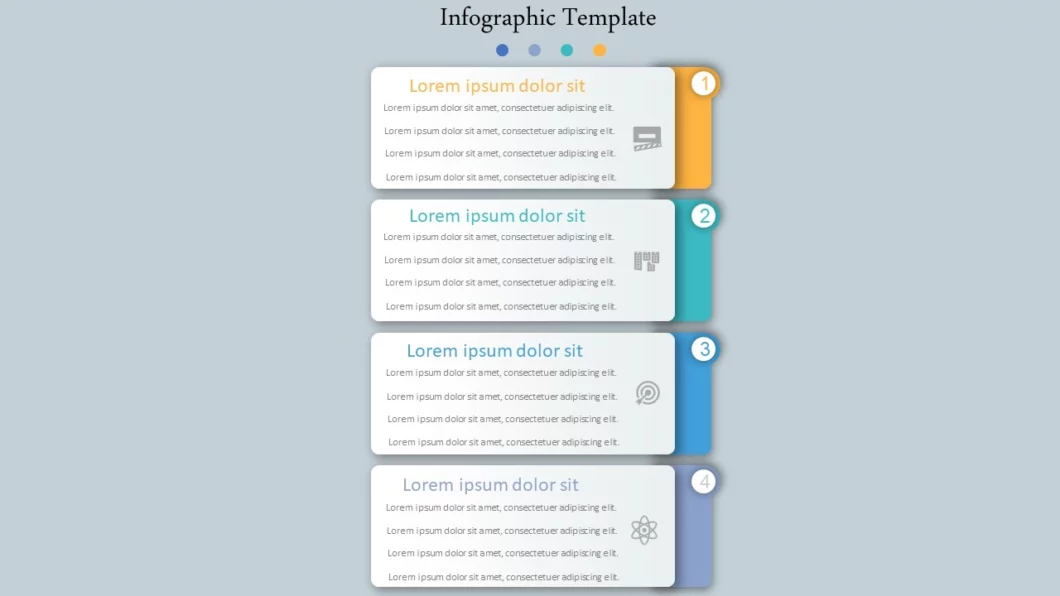 انفوجرافيك أربعة خيارات احترافية مميزة للمشاريع في برنامج بوربوينت