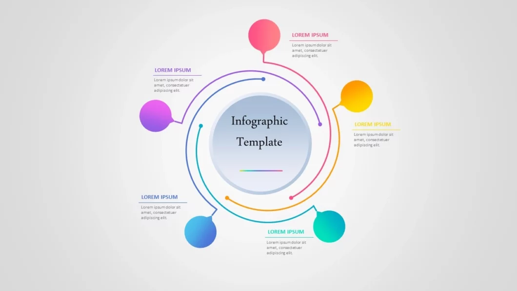 انفوجرافيك خمسة خيارات احترافية مميزة للمشاريع في برنامج بوربوينت