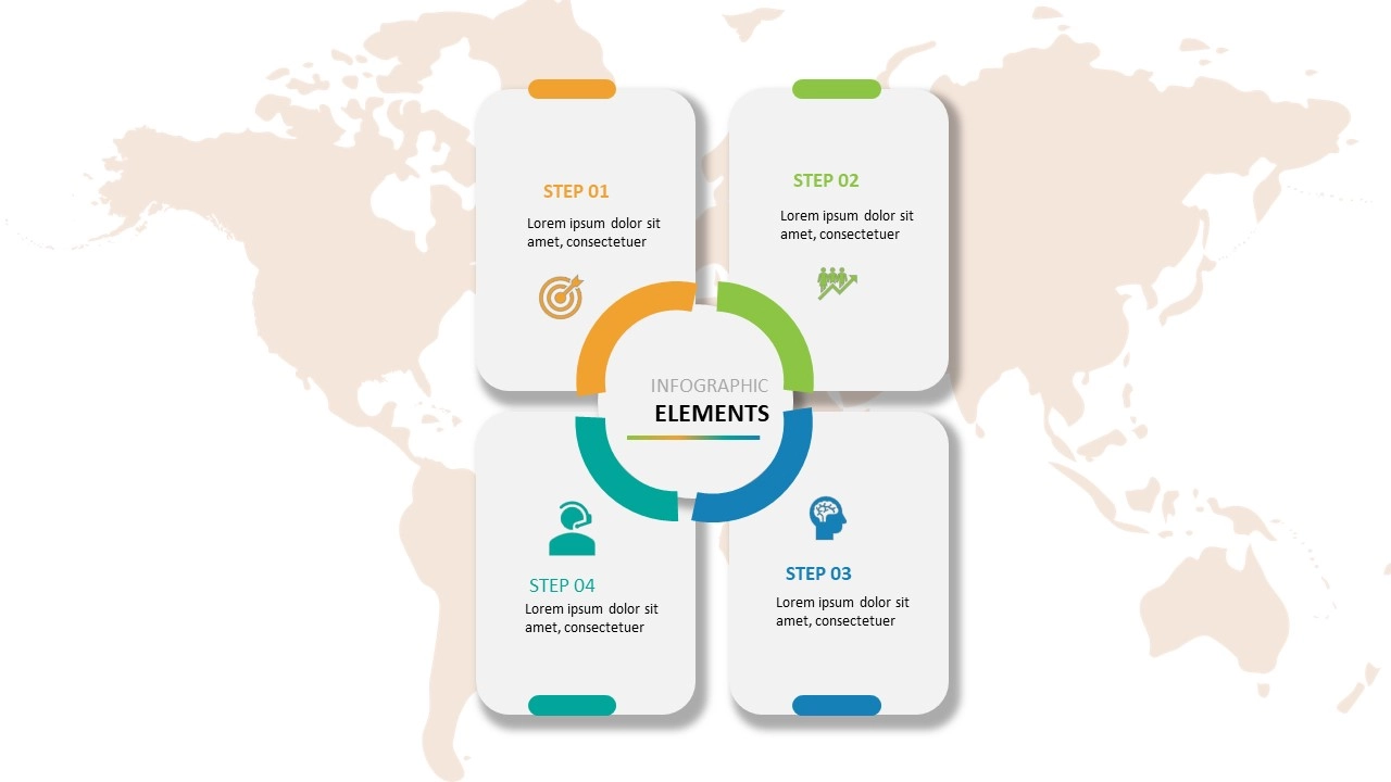 اربعة خيارات انفوجرافيك أربعة خيارات احترافية مميزة للمشاريع في برنامج بوربوينت