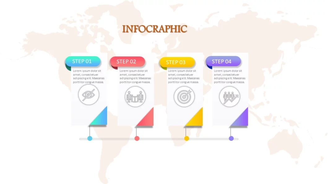 انفوجرافيك أربع خيارات احترافية مميزة للمشاريع في برنامج بوربوينت
