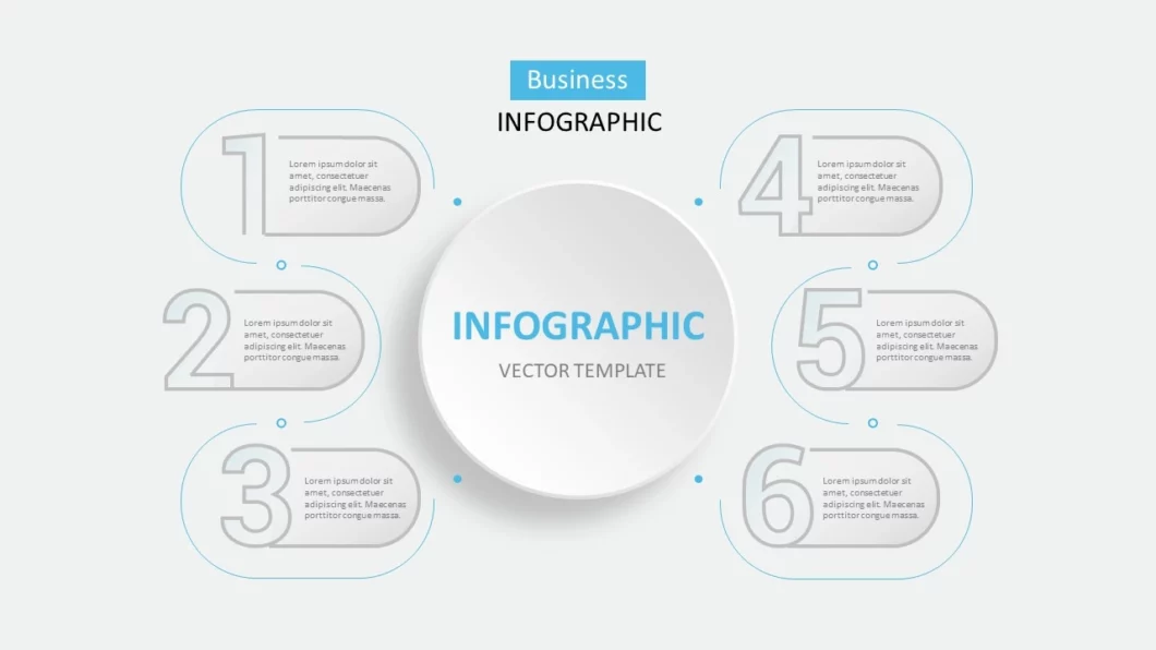 انفوجرافيك ستة خيارات احترافية مميزة للمشاريع في برنامج بوربوينت